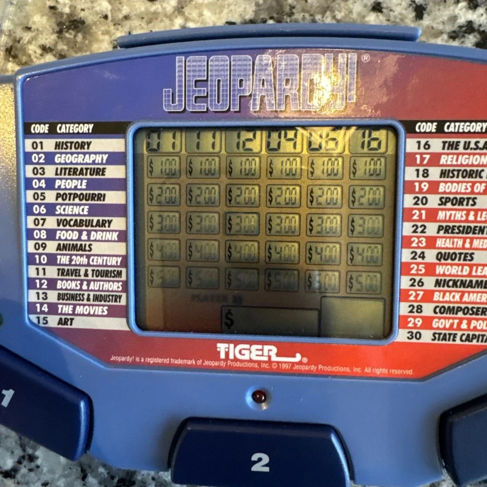 Vintage 1995 Jeopardy Tiger Electronics Handheld Electronic LCD Game Preowned‎